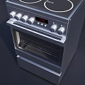 Stainless Steel Electric Oven With 4 Heating Plates Digital Display Knob Controls And Transparent Door
