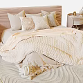 Cozy Kids Bed With Pink Headboard Soft Quilt And Multiple Pillows