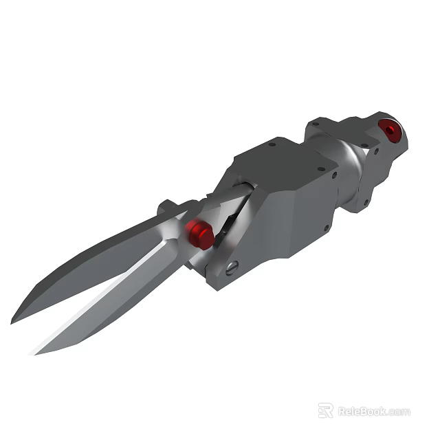 Industrial Mechanical Clamp Tool With Metal Structure And Red Control Buttons 3d model 