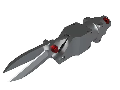 Industrial Mechanical Clamp Tool With Metal Structure And Red Control Buttons 3d model