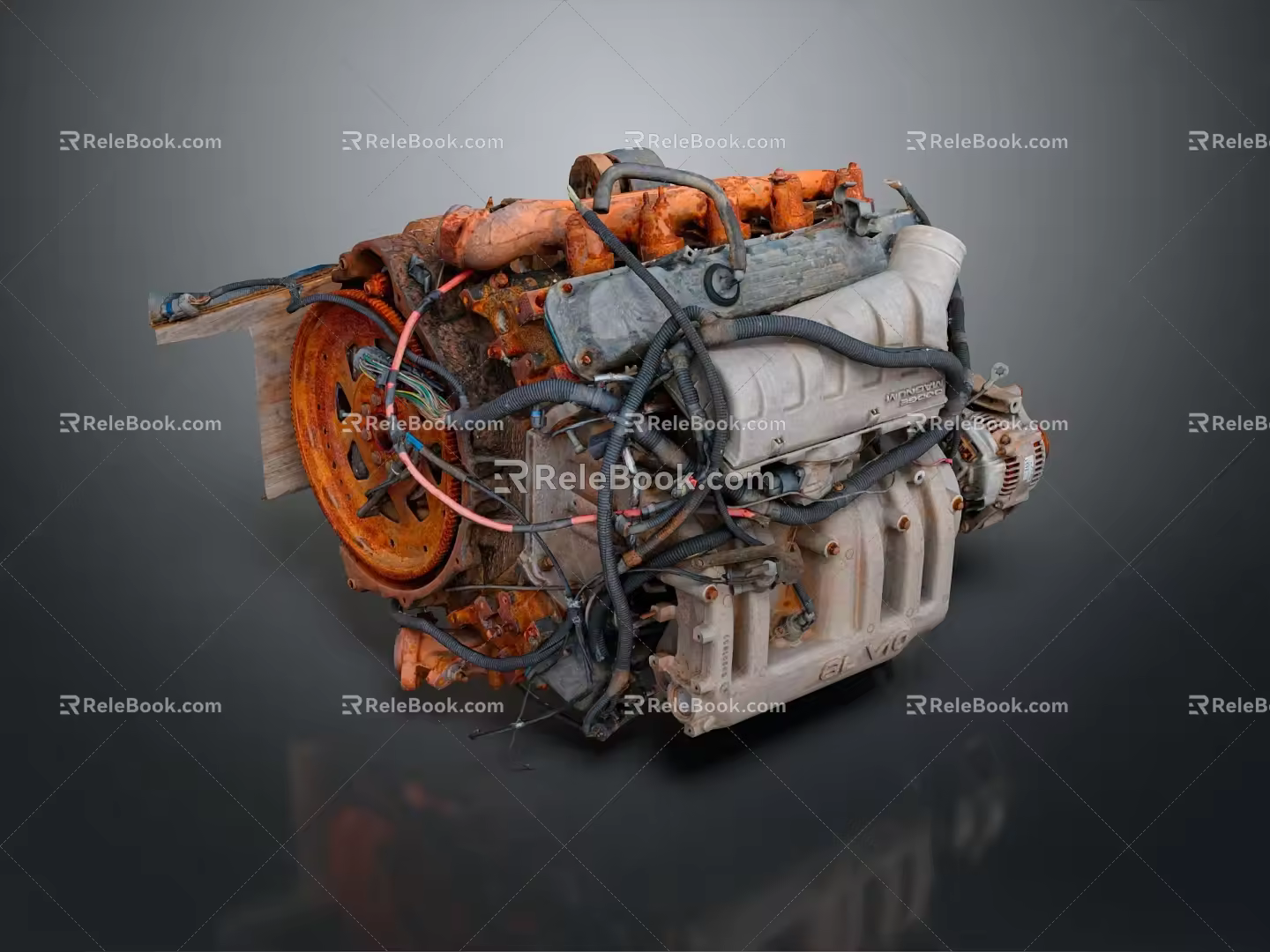 Modern engine old engine racing engine 3d model