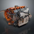 Modern engine old engine racing engine 3d model