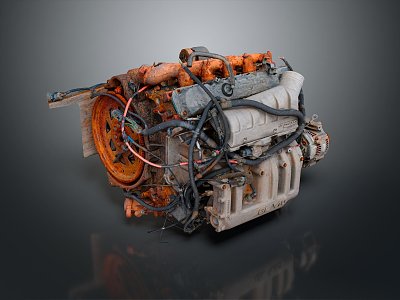 Modern engine old engine racing engine 3d model