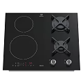 Modern Kitchen Appliance With Gas Induction Cooktop Black Panel Digital Controls