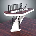 Modern Interior Staircase Design With White Steps Black Railings And Wooden Flooring