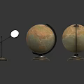 Two Vintage Style Globes And Magnifying Glass As Decorative Household Items