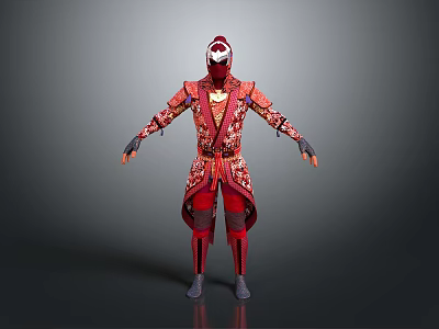 Japanese-style samurai ninja costume 3d model