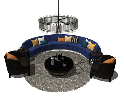 Modern sofa coffee table combination 3d model