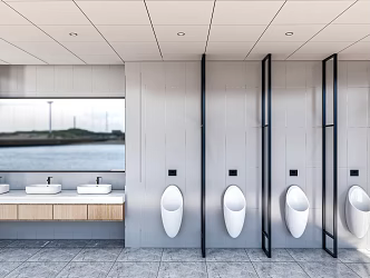 modern toilet public toilet washroom wash basin urinal toilet partition 3d model