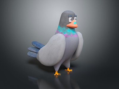 Modern carrier pigeon cartoon carrier pigeon anime carrier pigeon 3d model