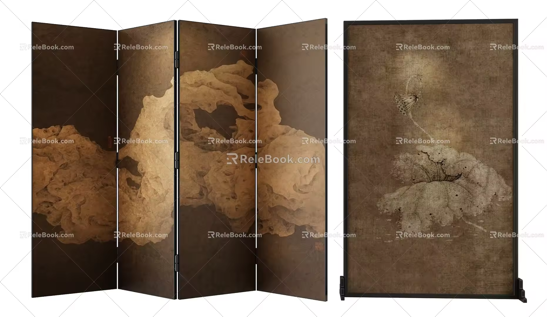 new chinese style screen 3d model