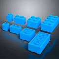 Practical Blue Building Blocks As Household Supplies With Various Sizes And Shapes