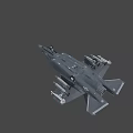 Gray Modern Fighter Jet With Stealth Design And Underwing Armaments 3d model