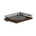 Turntable Audio Equipment With Wooden Base Transparent Cover And Tonearm Design