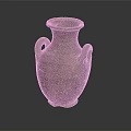 Ancient Clay Jar With Two Handles And Textured Surface Displayed On Dark Background 3d model