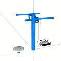 Blue Outdoor Sports Training Equipment with Vertical Post Horizontal Bars Pedal and Rotating Disc