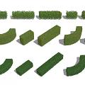 Well Trimmed Shrubs in Various Linear and Curved Shapes for Garden Design