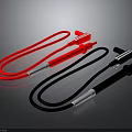 High Quality Red and Black USB Charging Cables for Electronic Devices 3d model