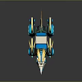 Game Movie Character Blue Mechanical Unicorn With Gold Accents Glowing Horn And Lightning Effects