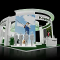 Kappa Brand Store Exhibition Booth With Curved Design Large Screen And Mannequins