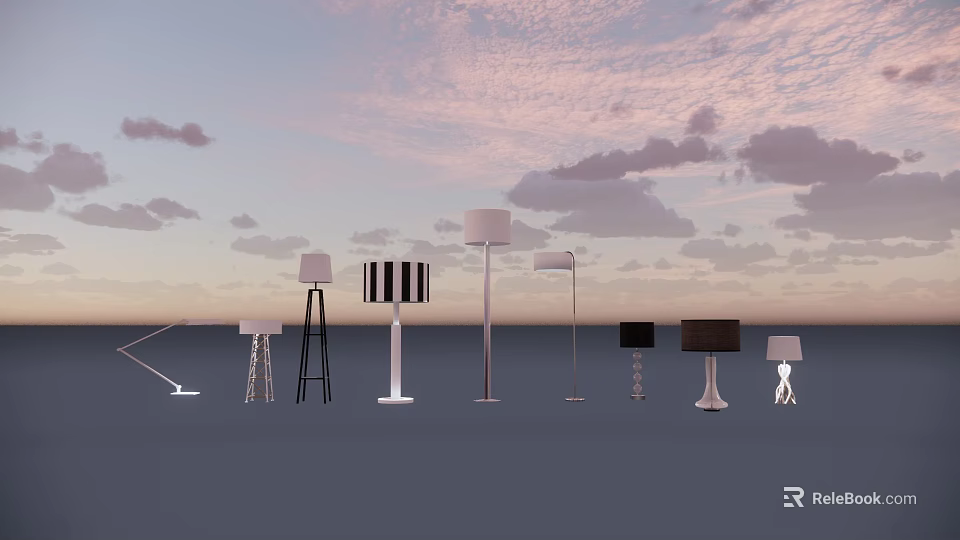 Modern Floor Lamps With Various Designs For Home Living Room Decor 3d model 