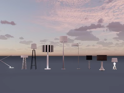 Modern Floor Lamps With Various Designs For Home Living Room Decor 3d model