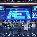Modern monitoring room Command center Report hall Multi-function hall 3d model
