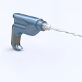Industrial Electric Drill With Blue Body And Sharp Drill Bit For Professional Use 3d model