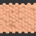 Modern Light Beige Honeycomb Geometric Textured Panel on Dark Background 3d model