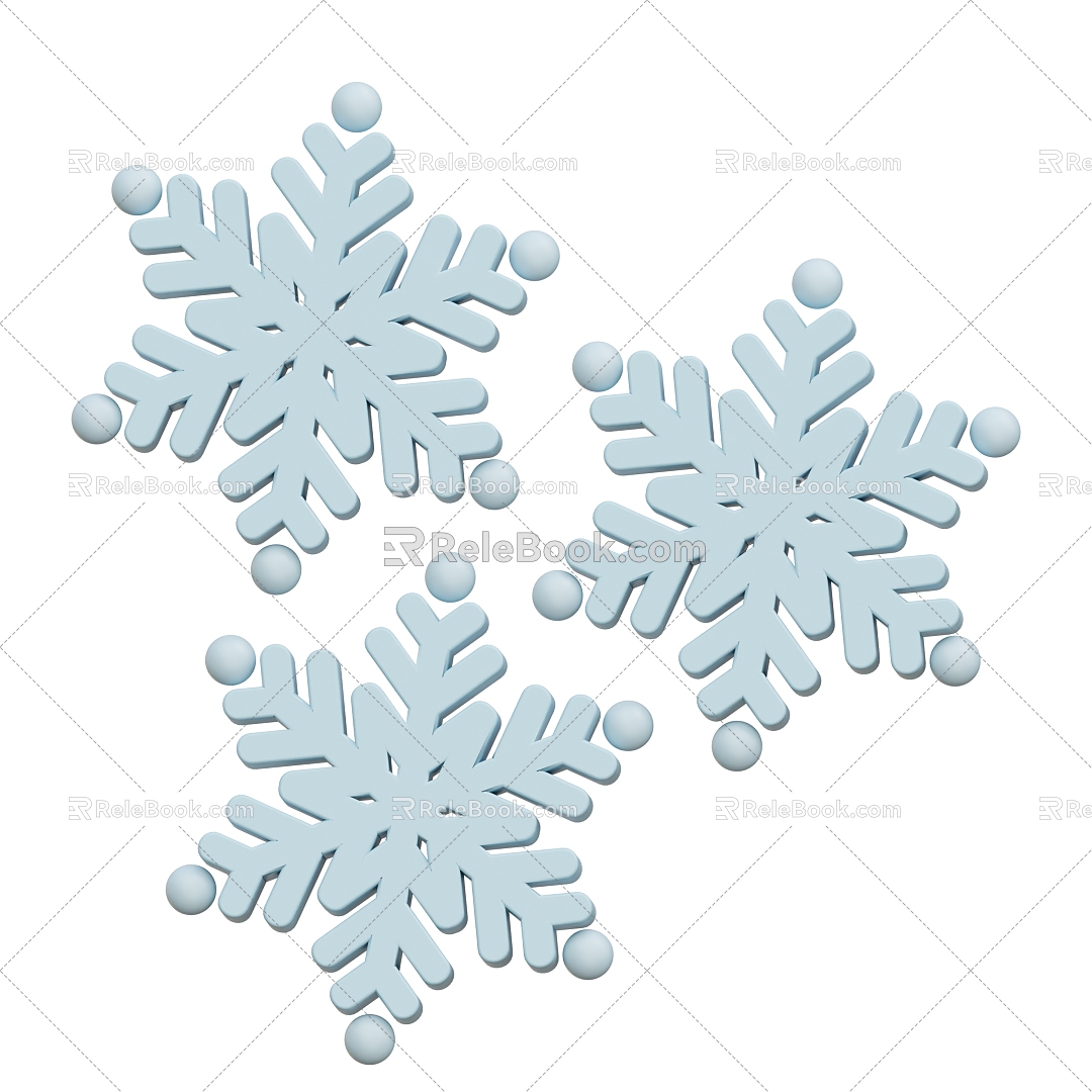 Modern Snowflake Cartoon Snowflake 3d model