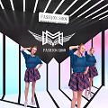Live Stream Fashion Show With Models In Blue Tops And Plaid Skirts