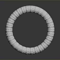 Modern Silver Textured Circular Ring as Stylish Household Decor Item 3d model