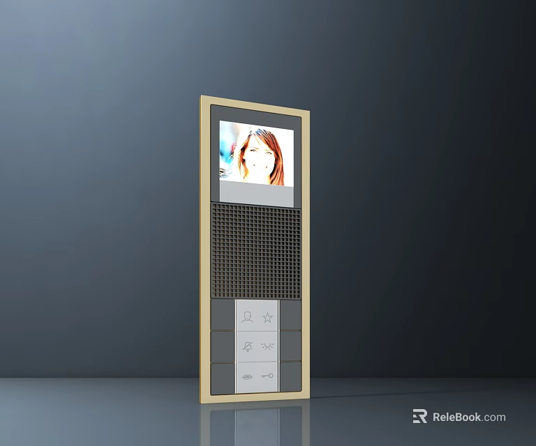 Smart Machine with Screen Displaying Human Image and Digital Buttons in Modern Frame 3d model 