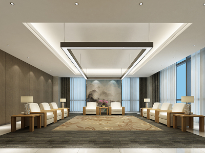 New Chinese Reception Room Meeting Room Reception Room model