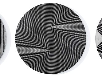 Modern Round Carpet Black White Grey Round Carpet Combination 3d model