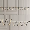 Modern Wave Design Pendant Light with Metal Frame and Warm Yellow Glow