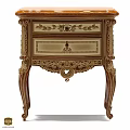 Classic Wooden Chest of Drawers with Intricate Carved Details and Elegant Ornate Legs