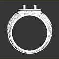 Exquisite Silver Ring With Intricate Carvings Decorative Patterns And Elegant Setting Design 3d model