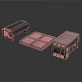 Three Industrial Equipment Metal Enclosures With Grilled Panels And Lidded Cases