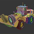 Yellow Heavy Duty Wheel Loader With Large Tires And Front Bucket