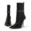 High Heels Leather Shoes Women's Shoes Boots Pointed Toe High Heel Boots Short Boots Chelsea Boots Square Toe Flat Boots Women's High Heels Dinner High Heels 3d model