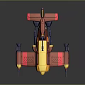 Vibrant 3D Model Passenger Plane With Red Yellow Fuselage Wings And M1010 Marking