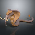 Game Movie Character Mythical Snake Elephant Hybrid With Ivory Tusks Hooded Neck And Scaled Body