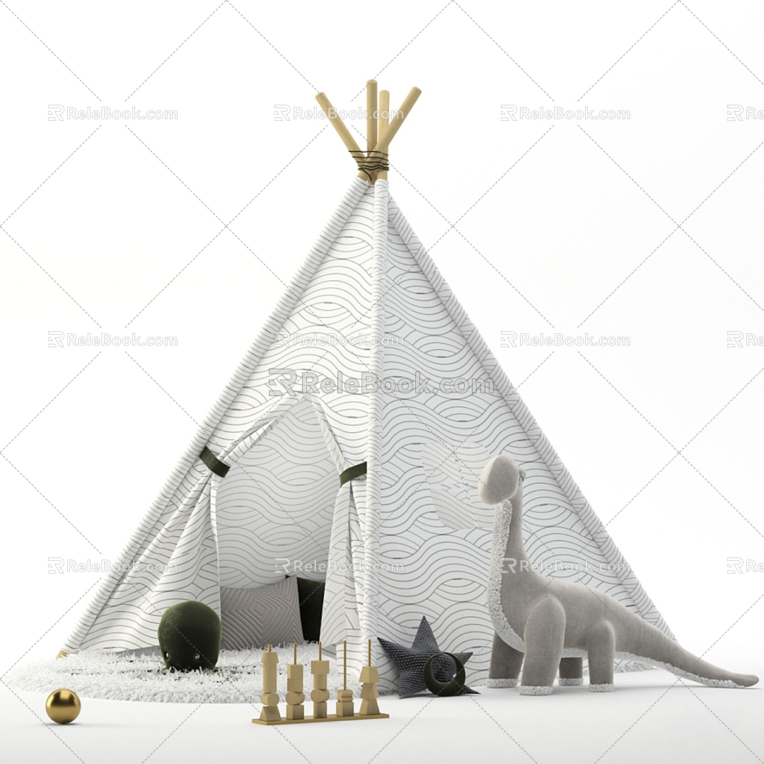 Modern tent children tent toy doll 3d model