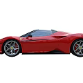 Red Ferrari Sports Car With Convertible Design Sleek Aerodynamic Body And Alloy Wheels