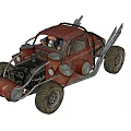 Dark Open Off Road Car With Large Tires And Rough Structure Design
