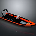 Orange and Black Inflatable Boat with Seats and Handles for Water Sports Design
