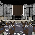 Modern Hotel Lobby Interior With Comfortable Seating Round Carpet And Decorative Walls