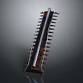 Symmetrical Spiked Decorative Structure With Evenly Spaced Spikes Central Metal Strip And Dark Reflective Surface