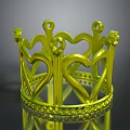Elegant Golden Heart Shaped Crown Fashion Accessory With Intricate Decorative Design